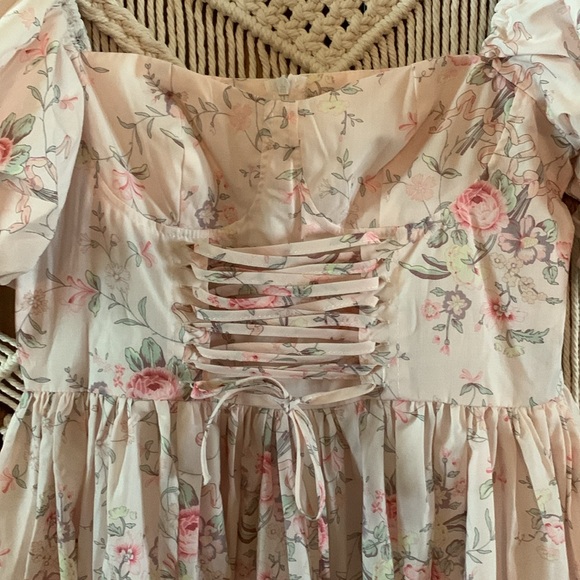For This Moment Cottagecore Romantic Renaissance Tea Rose Milk Maid Dress Large - Picture 2 of 10